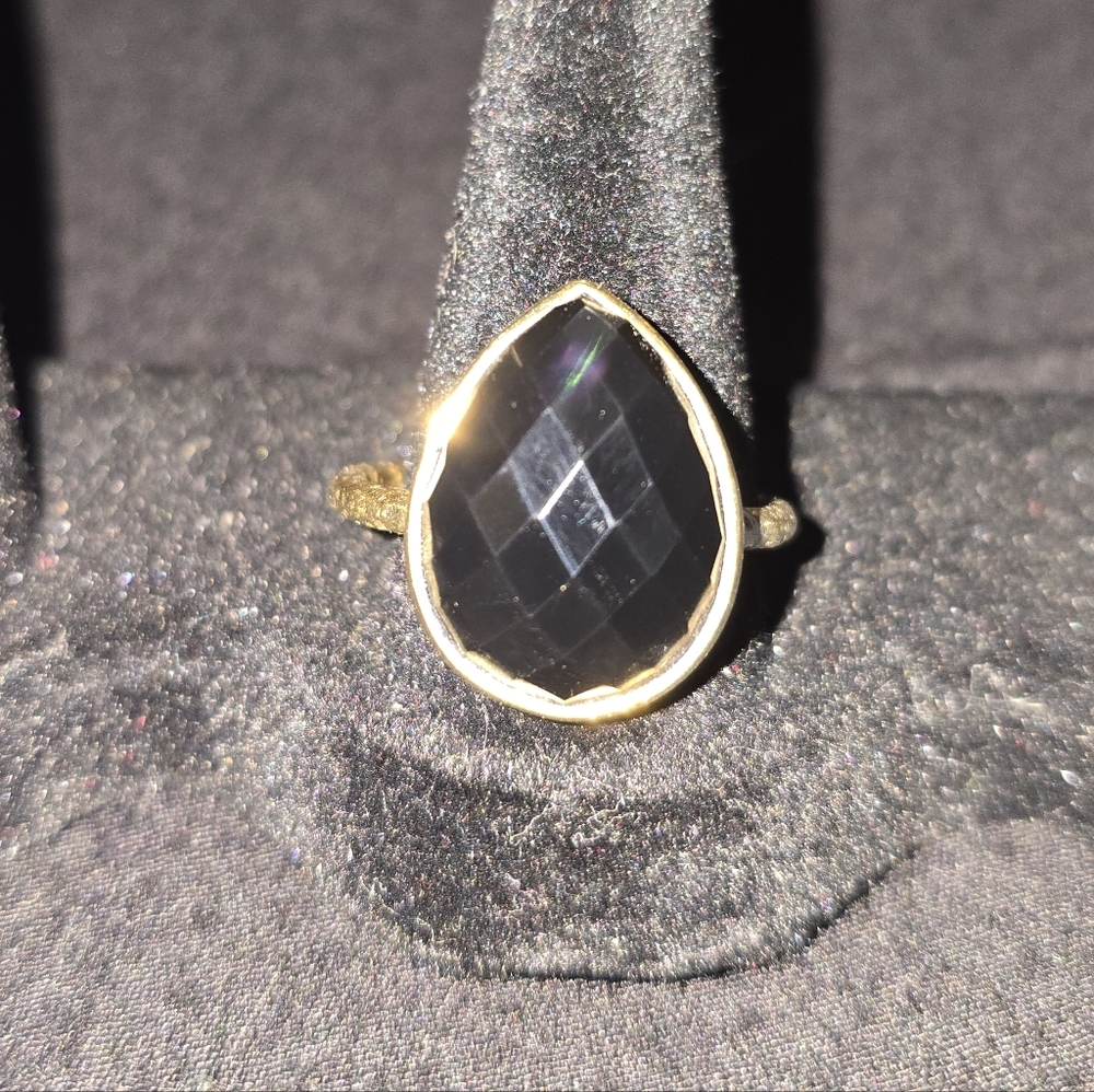 925 EM Sterling Silver Black Onyx Ring size 12-12.5.